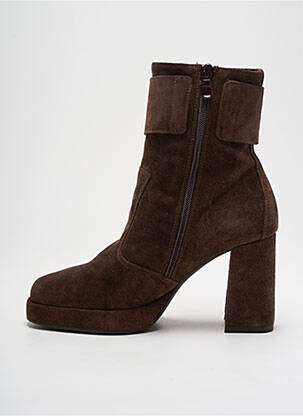 Botine/ghete nubuc toc de 7 la 9 cm maro NERO GIARDINI femeie
