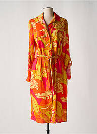 Rochie midi imprimeu fantezie mâneci lungi portocaliu JOSEPH RIBKOFF femme