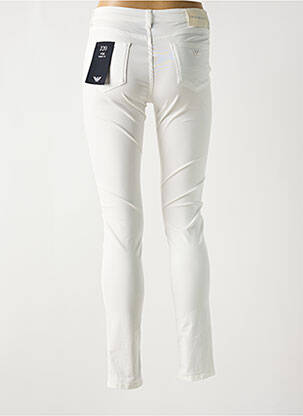 Pantalon slim țesătură poplin mărime normală alb EMPORIO ARMANI femeie