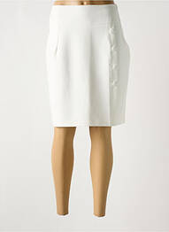 Fustă midi talie cu cleme alb MULTIPLES femme