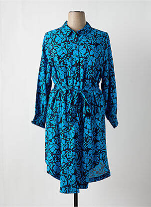 Rochie midi imprimeu floral mâneci lungi albastru VILA femeie