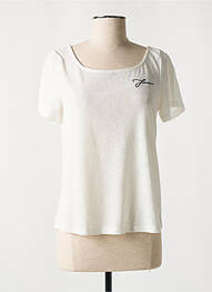 Tricou elasticitate mâneci scurte bej VILA femme