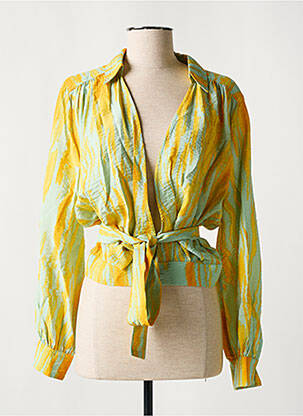 Cămașă țesătură crep mâneci lungi galben ESPRIT femme