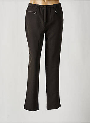 Pantalon drept închidere cu fermoar sub clapetă cu nasturi negru FRANCE RIVOIRE femeie