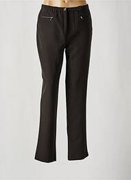 Pantalon drept închidere cu fermoar sub clapetă cu nasturi negru FRANCE RIVOIRE femme