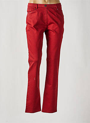 Pantalon drept talie elastică portocalie CHRISTINE LAURE femeie