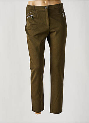 Pantalon slim talie elastică verde CHRISTINE LAURE femeie