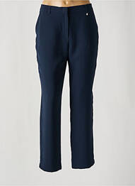 Pantalon drept închidere cu fermoar sub clapetă cu cârlig albastru CHRISTINE LAURE femme