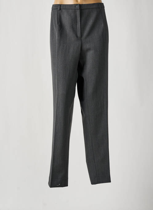 Pantalon drept închidere cu fermoar sub clapetă cu nasturi gri FRANCE RIVOIRE femme