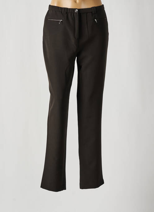 Pantalon drept închidere cu fermoar sub clapetă cu nasturi negru FRANCE RIVOIRE femme