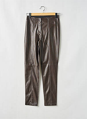 Pantalon slim talie elastică maro ANNA MONTANA femeie