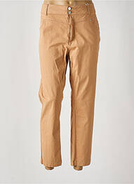 Pantalon drept închidere cu fermoar sub clapetă cu nasturi bej C'EST BEAU LA VIE femme