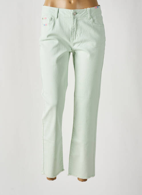 Blugi cu croială dreaptă verde C'EST BEAU LA VIE femeie
