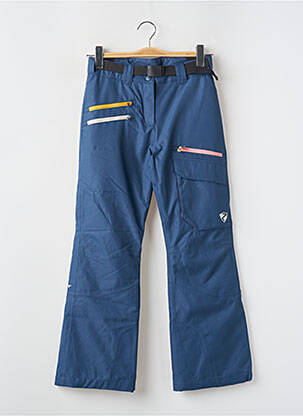 Pantalon drept închidere cu fermoar sub clapetă cu capse talie elastică albastru ZIENER fată