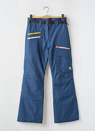 Pantalon drept închidere cu fermoar sub clapetă cu capse talie elastică albastru ZIENER fată