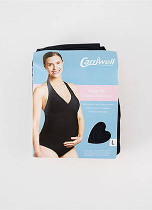 Costum de baie maternitate efect material satinat negru CARRIWELL femeie