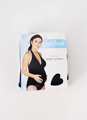 Costum de baie maternitate efect material satinat negru CARRIWELL femeie