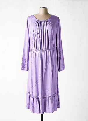 Rochie midi croială fluidă mâneci lungi violet SHEEGO femeie