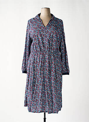 Rochie midi imprimeu floral mâneci lungi albastru SHEEGO femeie