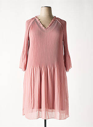 Rochie midi mâneci 3/4 mâneci 3/4 roz SHEEGO femeie