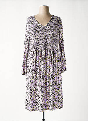 Rochie midi imprimeu floral mâneci lungi violet SHEEGO femeie