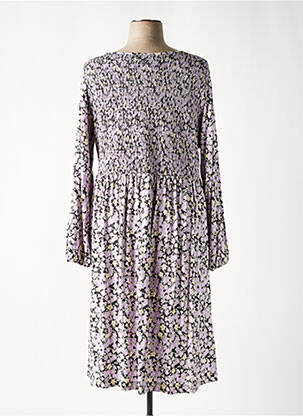 Rochie midi imprimeu floral mâneci lungi violet SHEEGO femeie