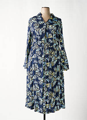 Rochie lungă mâneci lungi mâneci lungi albastru SHEEGO femeie