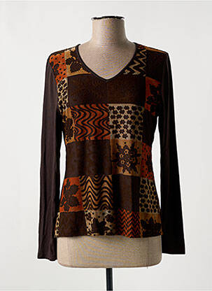 Tricou mâneci lungi mâneci lungi maro GUY DUBOUIS femeie