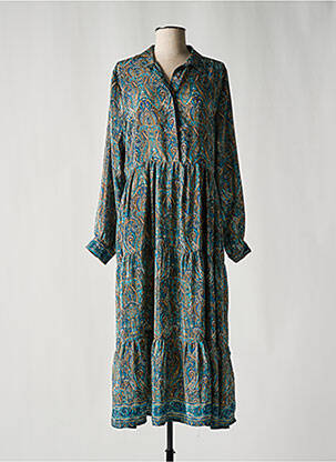 Rochie lungă albastru LAUREN VIDAL femeie