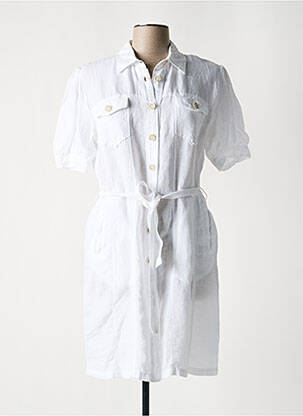 Rochie scurtă alb 120% LINO femeie