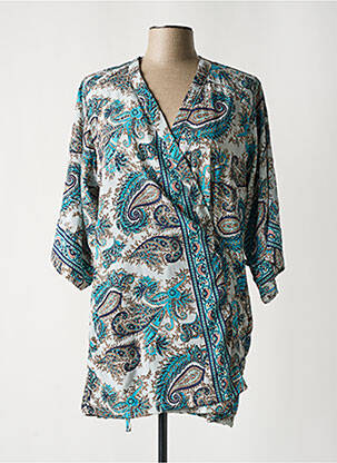 Jachete kimono guler petrecut albastru LARA-ETHNICS femeie