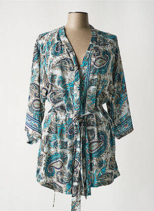 Jachete kimono guler petrecut albastru LARA-ETHNICS femeie