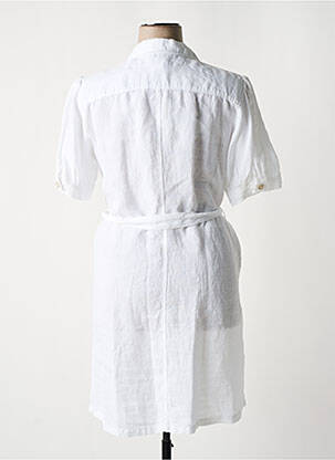 Rochie scurtă mâneci scurte mâneci scurte alb 120% LINO femeie