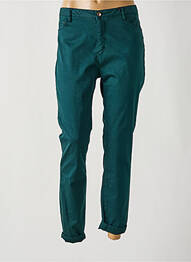 Pantalon slim țesătură poplin talie înaltă verde MAYJUNE femme