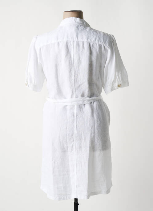 Rochie scurtă mâneci scurte mâneci scurte alb 120% LINO femme
