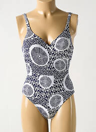 Costum de baie dintr-o singură piesă imprimeu fantezie top sutien modelat albastru GRAIN DE SABLE femme