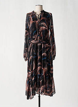 Rochie midi imprimeu fantezie mâneci lungi negru MOLLY BRACKEN femeie