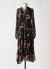 Rochie midi imprimeu fantezie mâneci lungi negru MOLLY BRACKEN femme