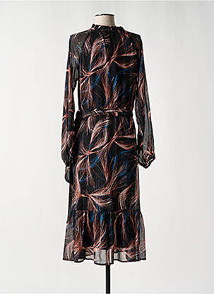 Rochie midi imprimeu fantezie mâneci lungi negru MOLLY BRACKEN femeie