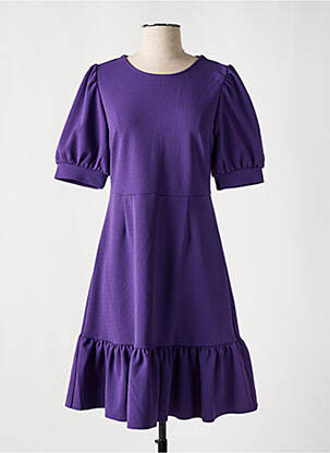Rochie midi țesătură crep mâneci scurte violet B.YOUNG femeie
