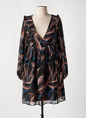 Rochie scurtă croială evazată mâneci lungi negru MOLLY BRACKEN femeie