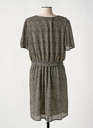 Rochie midi imprimeu fantezie mâneci scurte negru TEDDY SMITH femeie