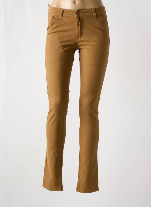 Pantalon chino maro LEEYO JEANS femeie