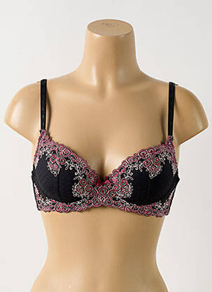 Sutien efect material satinat top sutien modelat negru PIEGE femeie