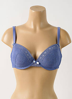 Sutien efect material satinat top sutien modelat albastru PIEGE femeie