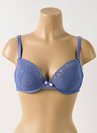 Sutien efect material satinat top sutien modelat albastru PIEGE femme
