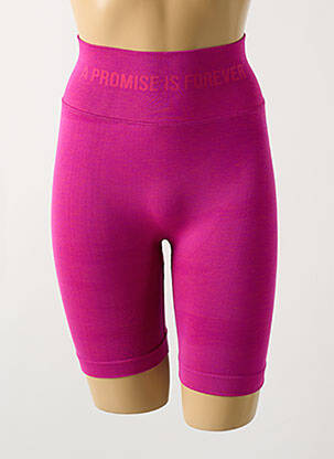 Pantalon de ciclism efect material satinat talie înaltă roz PROMISE femeie