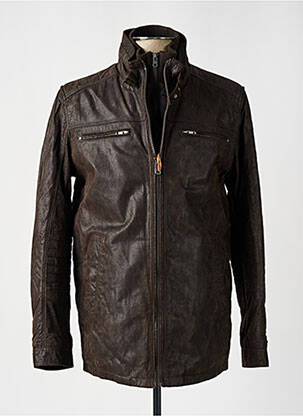 Geacă din piele maro TIBET bărbat