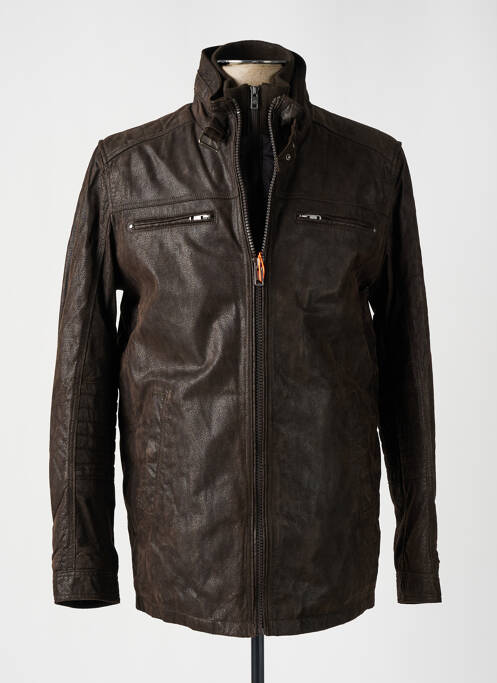 Geacă din piele maro TIBET bărbat