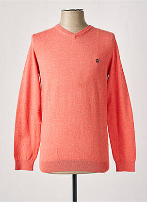 Pulover guler în v mâneci lungi portocaliu CAMBRIDGE homme